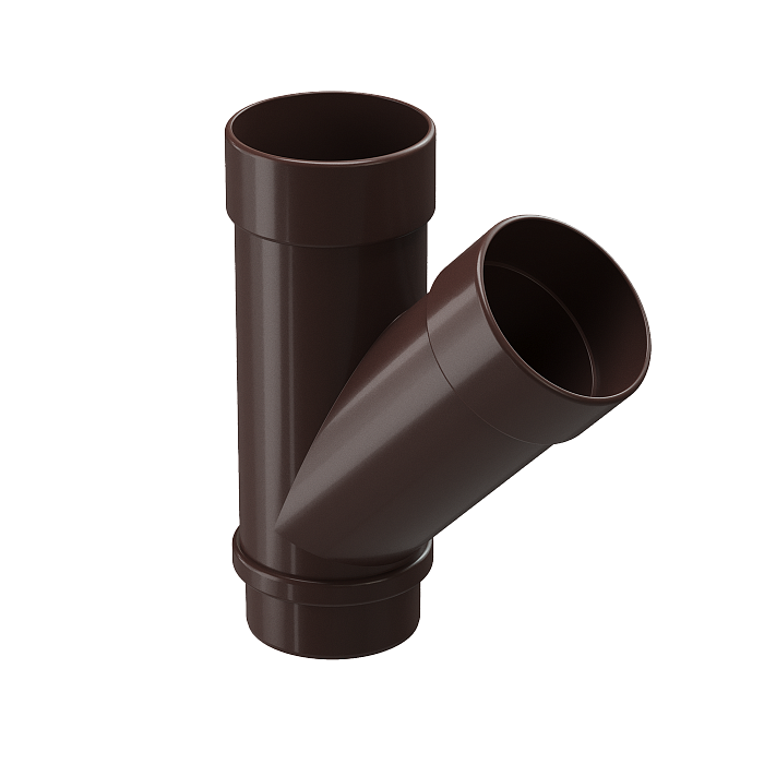 Тройник 45˚ водосточной трубы Lux, шоколад